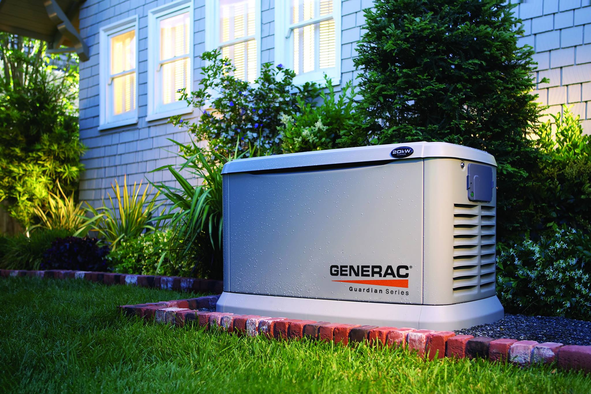 Generac home standby generator installed outside a home