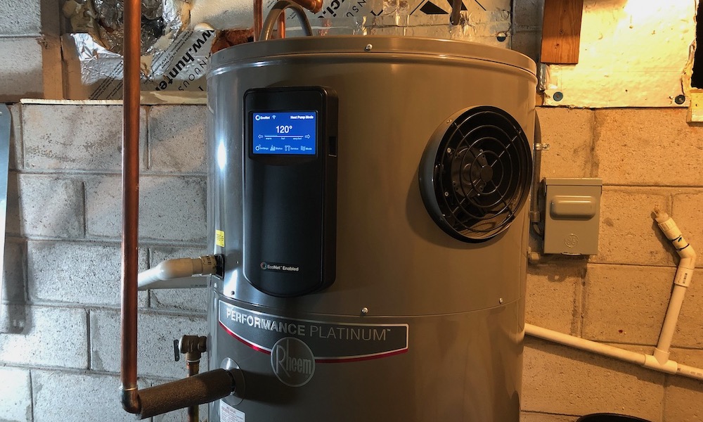 Heat pump water heater professionally installed in an Ohio home