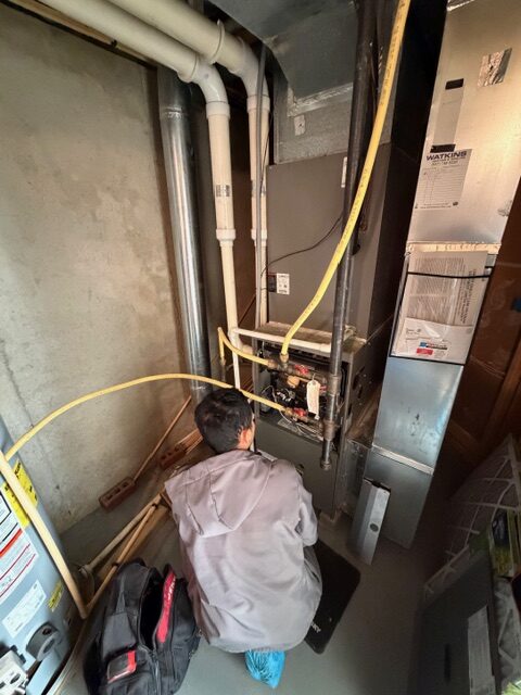 Gas furnace close-up showing professional furnace repair for Cincinnati and Dayton, Ohio homes