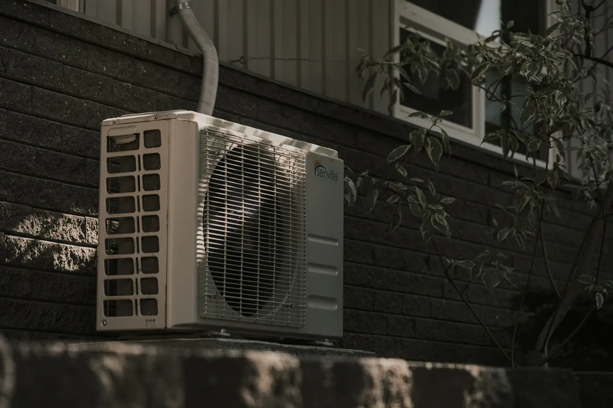 Outdoor AC condenser unit at an Ohio home ready for a spring tune-up