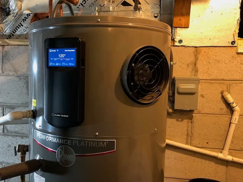 New water heater professionally installed in a Southwest Ohio basement after flood damage